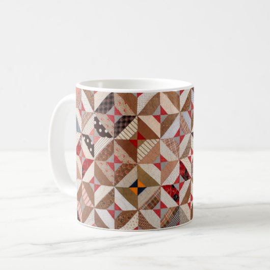 Farbenvolles Patchwork Quilt Pattern Elegant Kaffeetasse (Vorderseite Links)