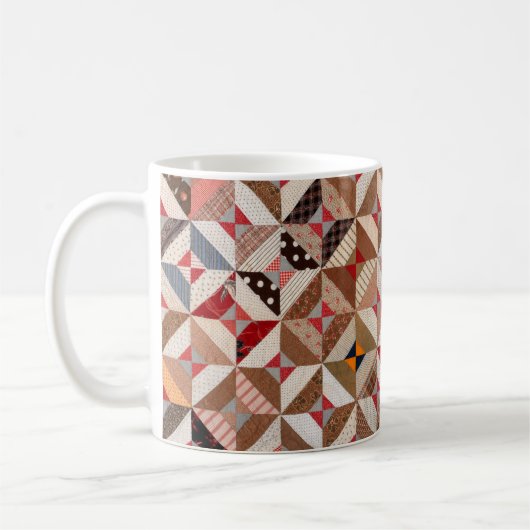 Farbenvolles Patchwork Quilt Pattern Elegant Kaffeetasse (Links)