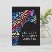 Farbenvolles Rainbow Jaguar-Party Einladung (Stehend Vorderseite)