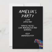 Farbenvolles Rainbow Jaguar-Party Einladung (Rückseite)