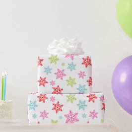 Farbenvolles Schneeflockenmuster - festes Winterde Geschenkpapier