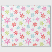 Farbenvolles Schneeflockenmuster - festes Winterde Geschenkpapier (Flach)