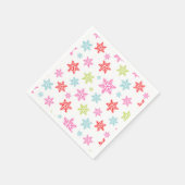 Farbenvolles Schneeflockenmuster - festes Winterde Serviette (Ecke)