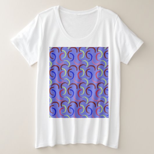 Farbenvolles Sommermuster Große Größe T-Shirt (Design vorne)