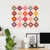 Farbenvolles Stoffmuster Poster (Heimbüro)