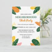 Farbenvolles Summer Neighbhood Block Party Einladung (Stehend Vorderseite)