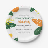 Farbenvolles Summer Neighbhood Block Party Pappteller (Vorderseite)