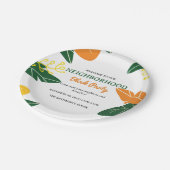 Farbenvolles Summer Neighbhood Block Party Pappteller (Schrägansicht)