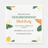 Farbenvolles Summer Neighbhood Block Party Serviette (Vorderseite)