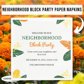 Farbenvolles Summer Neighbhood Block Party Serviette