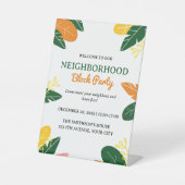 Farbenvolles Summer Neighbhood Block Party Sockelschild (Vorderseite)