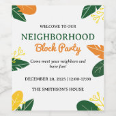 Farbenvolles Summer Neighbhood Block Party Weinetikett (Einzelnes Label)