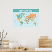 Farbenvolles World Map Value Poster (Matte) (Küche)