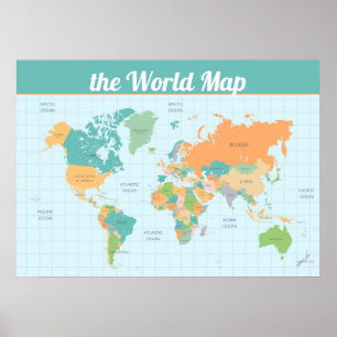 Farbenvolles World Map Value Poster (Matte)