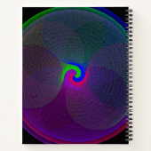 Farbenvolles, zentriertes geometrisches SpiralNote Notizblock (Rückseite)