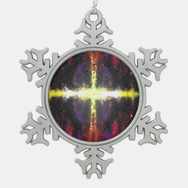 Farbenwald gestanztes Glas Kreuz Schneeflocken Zinn-Ornament