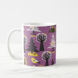 Farbenwald mit Vogelschutzzunge Kaffeetasse
