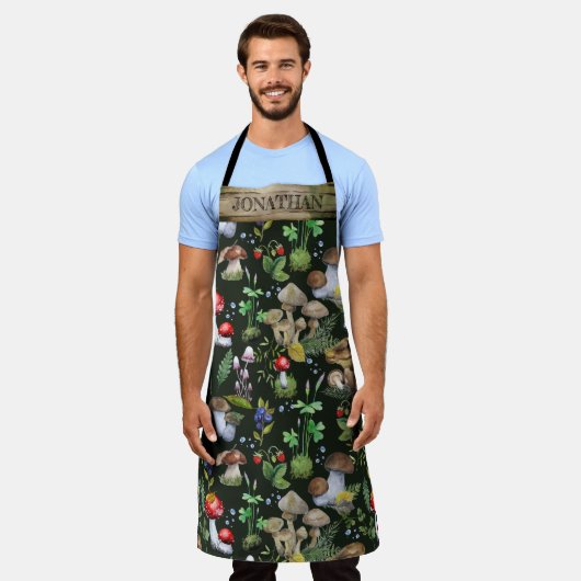 Farbenwald Pilze Moss Name Schürze (Getragen)