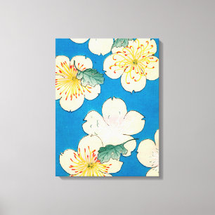 FarbeWoodblock Druck der Hartriegel-Blüten Leinwanddruck