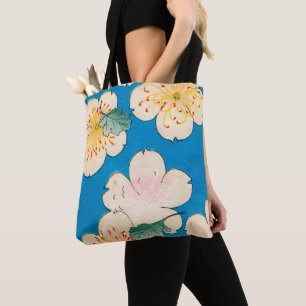 FarbeWoodblock Druck der Hartriegel-Blüten Tasche