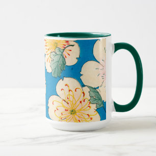 FarbeWoodblock Druck der Hartriegel-Blüten Tasse