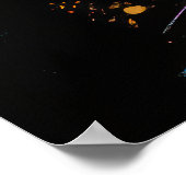 Farbexplodierende elektrische Gitarre Poster (Ecke)