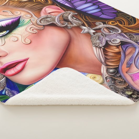 Farbexplodierendes Drag Queen Artwork Design Sherpadecke (3/4)