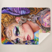 Farbexplodierendes Drag Queen Artwork Design Sherpadecke (Vorderseite (Horizontal))