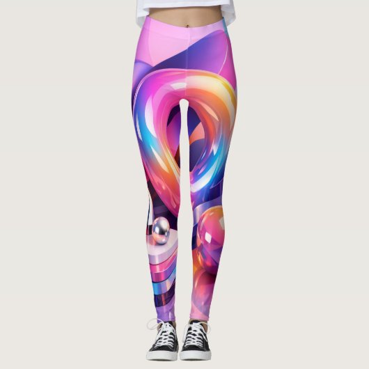 Farbexplosion Abstract Leggings (Vorderseite)
