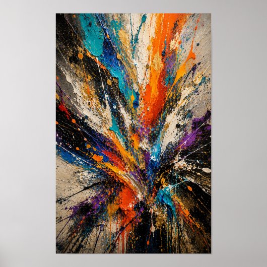 Farbexplosion Abstract Poster (Vorne)