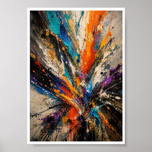 Farbexplosion Abstrakt Poster (Vorne)