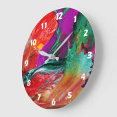 Farbexplosion Abstrakte Kunst Wanduhr (Winkel)