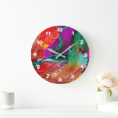 Farbexplosion Abstrakte Kunst Wanduhr (Zuhause)
