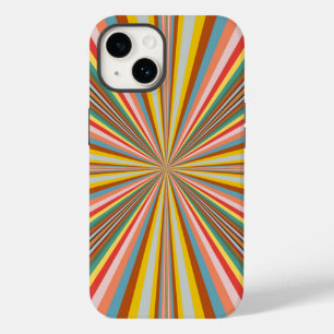 Farbexplosion aus Retro-Streifen Case-Mate iPhone 14 Hülle