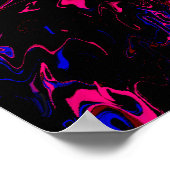 Farbexplosion Blau-Rot Poster (Ecke)