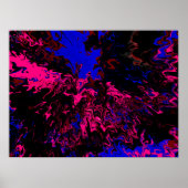 Farbexplosion Blau-Rot Poster (Vorne)