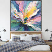 Farbexplosion Blühen Abstrakte Blumen Leinwand (Insitu (Schlafzimmer))