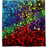 Farbexplosion Farbpunkte Bunt Modern Cool Duschvorhang (Vorderseite)