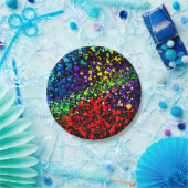 Farbexplosion Farbpunkte Bunt Modern Cool Pappteller (Party)