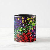Farbexplosion Farbpunkte Bunt Modern Cool Tasse (Zentrum)