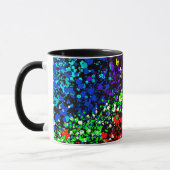 Farbexplosion Farbpunkte Bunt Modern Cool Tasse (Links)
