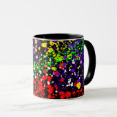 Farbexplosion Farbpunkte Bunt Modern Cool Tasse (VorderseiteRechts)