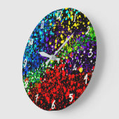 Farbexplosion Farbtöne Farbtupfer Moderne Cool Große Wanduhr (Winkel)