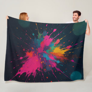 Farbexplosion Fleecedecke