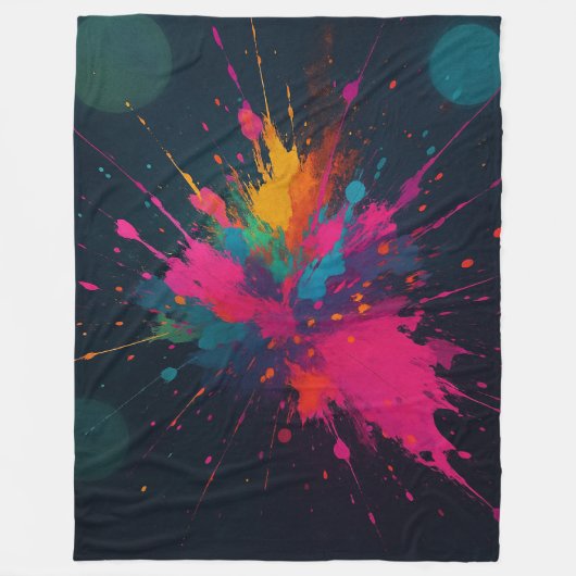 Farbexplosion Fleecedecke (Vorderseite)
