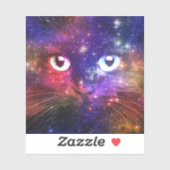 Farbexplosion-Galaxie-Katze  Aufkleber (Blatt)