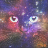 Farbexplosion-Galaxie-Katze  Aufkleber (Vorderseite)