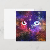 Farbexplosion-Galaxie-Katze Einladung (Vorne/Hinten)