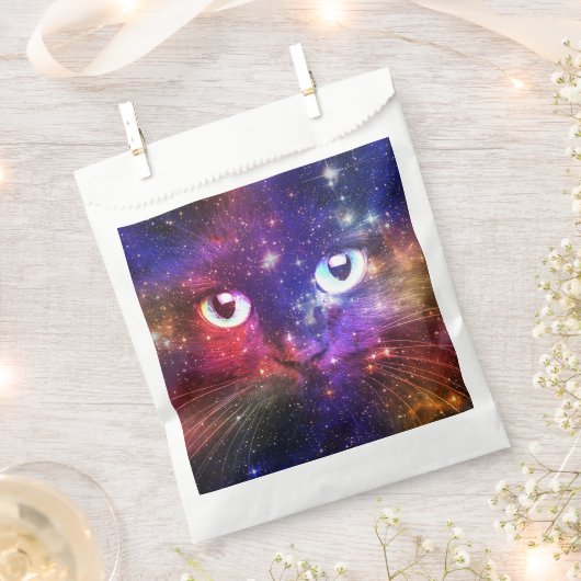 Farbexplosion-Galaxie-Katze Geschenktütchen (Ausgeschnitten)