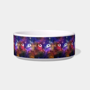 Farbexplosion-Galaxie-Katze Napf
